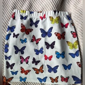 Colorful butterfly mini skirt - like new!